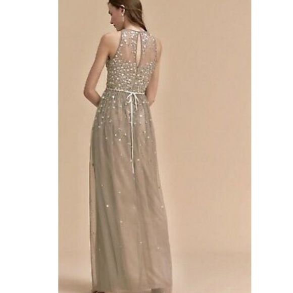 Anthropologie BHLDN Ginny Sequin Flower Embellished DressSize 10 - Picture 3 of 8